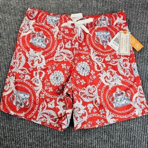 NWT Drill Clothing‎ Men's Swimwear Trunks Shorts Red Silver Pattern SZ M